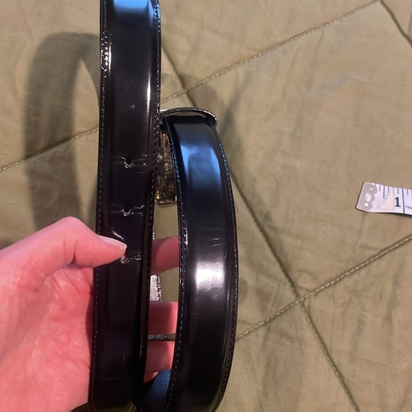 GUCCI black patten leather retro / vintage belt authentic - Picture 6 of 13